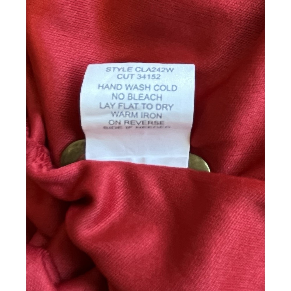 FIG & FLOWER Sz 2X Top Sheer Boho Red Paisley Snakeskin Print Peasant Blouse Tie - Picture 9 of 9